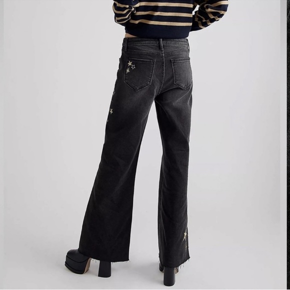 NWT DRIFTWOOD FREE PEOPLE CHARLEE CELESTIAL EMBROIDERY STUDS 32” JEANS 🌖 - Picture 6 of 10